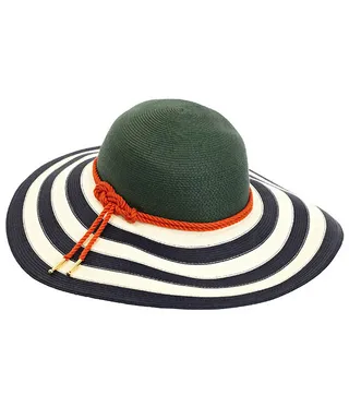 Eugenia Kim Wide-Stripe Sun Hat - The classic nautical accents make this pricey pick well worth the splurge.  (Photo: Courtesy of Liberty)
