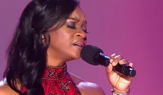 Kimberly Walker - Kimberly Walker sang the hymn "Hold to God's Unchanging Hand." (Photo: BET)