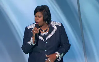 Jackie Calhoun - Jackie Calhoun performed the gospel classic "I Go to the Rock" made popular by Whitney Houston.&nbsp;  (Photo: BET)