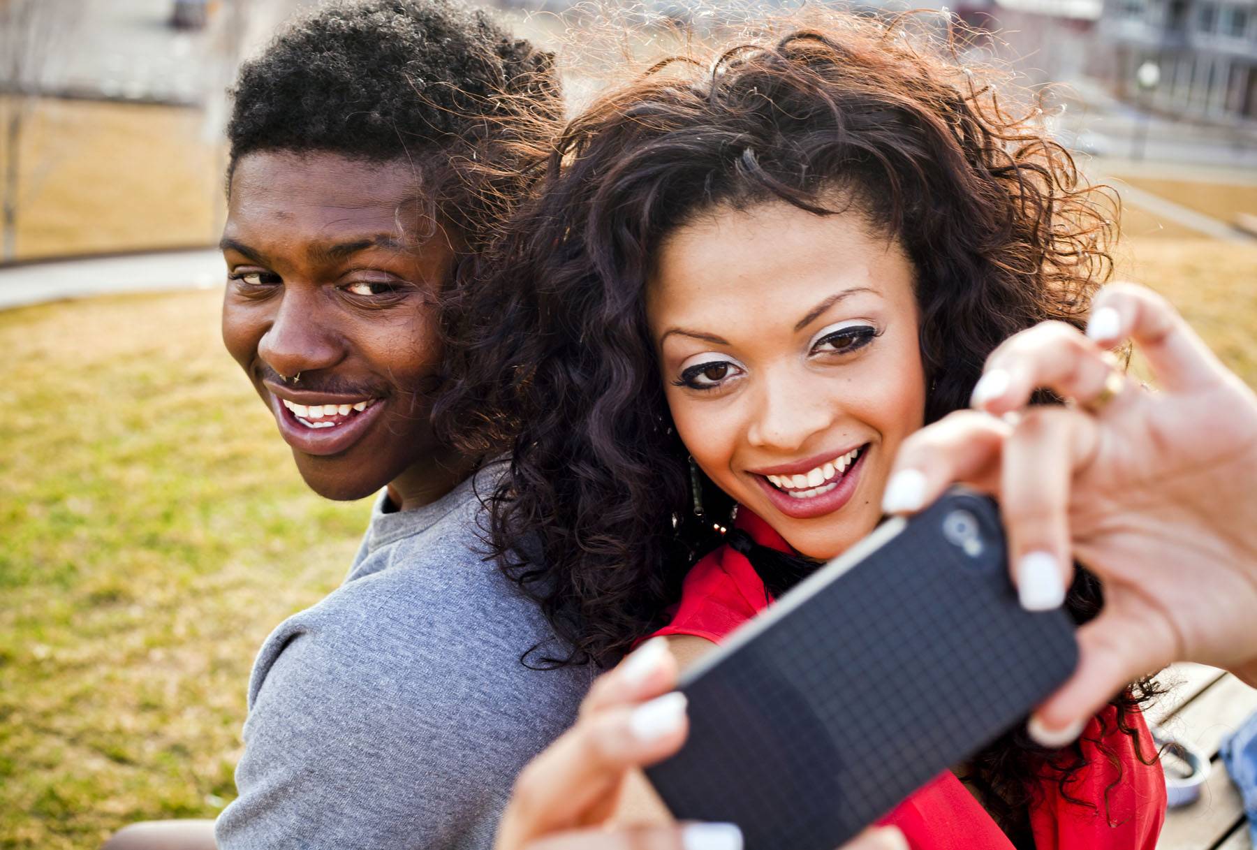 two friends taking a selfie