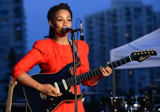 Lady in Red - The multi-talented musician woos the crowd with her unique voice and musical skills. The quirky star is more than comortable having a sound of her own.&nbsp;(Photo: Mark Davis/Getty Images For BET)