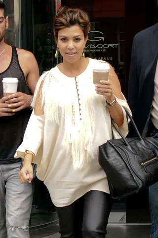 Kourtney Kardashian on giving birth to a baby girl:&nbsp; - “Scott and I are overjoyed to welcome out precious angel Penelope Scotland Disick into our lives. We are forever blessed.”&nbsp;(Photo: Hall/Pena, PacificCoastNews.com)