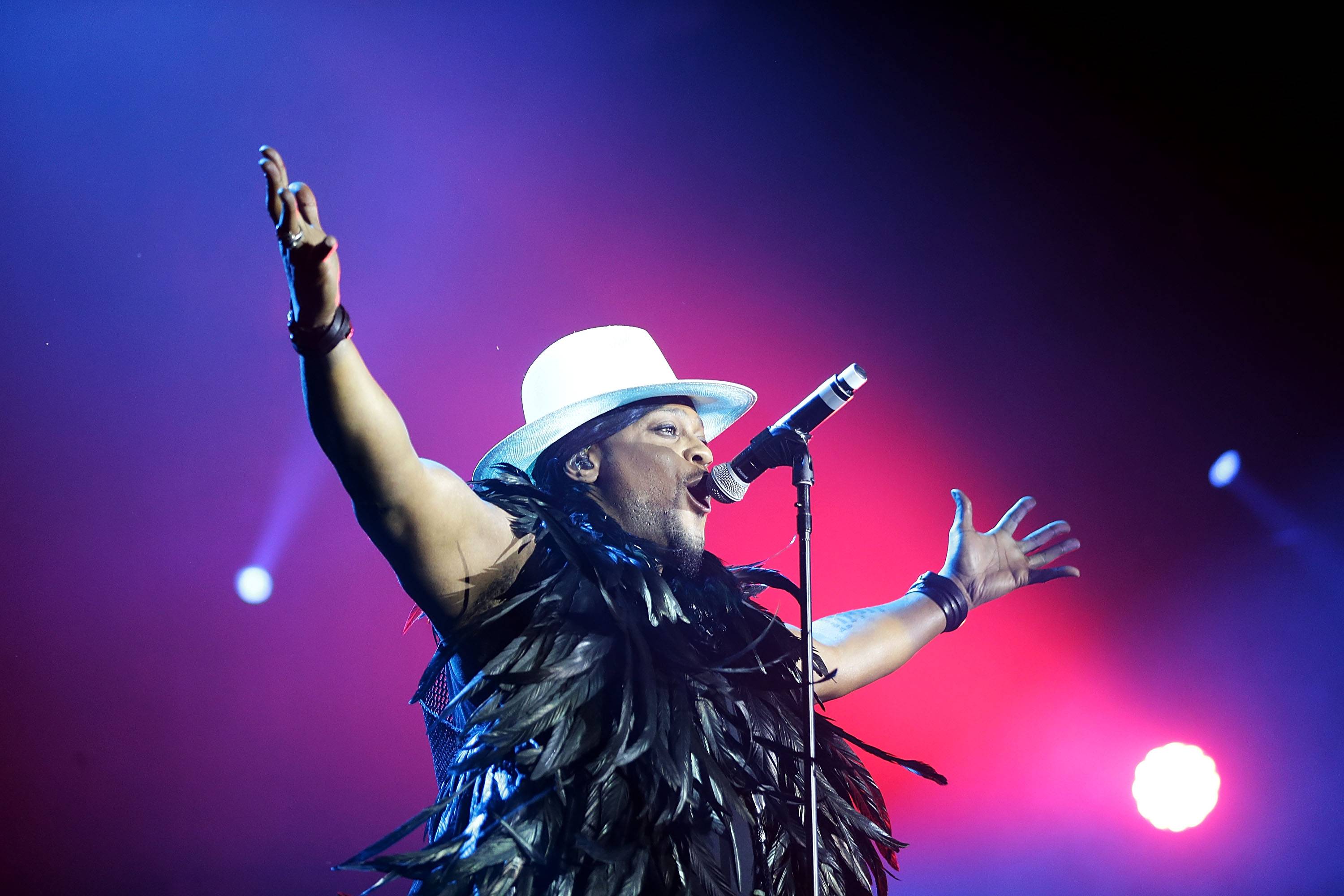 XXXXX performs live for fans at the 2016 Byron Bay Bluesfest on March 24, 2016 in Byron Bay, Australia.