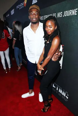 &nbsp;&nbsp;Woody McClain&nbsp;&nbsp; - The New Edition Story star Woody McClain and a guest attended the premiere of Riveting Entertainment's Chris Brown: Welcome to My Life at LA LIVE.(Photo: Jonathan Leibson/Getty Images for Riveting Entertainment)