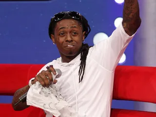 Lil Wayne - Weezy F. Baby brings his swagger and lolipop to 106 and Park. (Photo credit: Frank Micelotta)