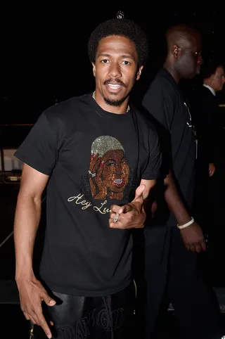 Can't Stop the Cannon - It's thumbs up from the entertainer. We're guessing he's happy with where he's seated. (Photo: Frazer Harrison/BET/Getty Images for BET)