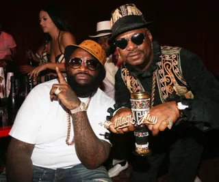 Boss Status - Rick Ross looks like a boss as he chills with Don &quot;Magic&quot; Juan at the BET Awards Pre-Party at the Belasco Theatre in L.A.(Photo: Johnny Nunez/WireImage)