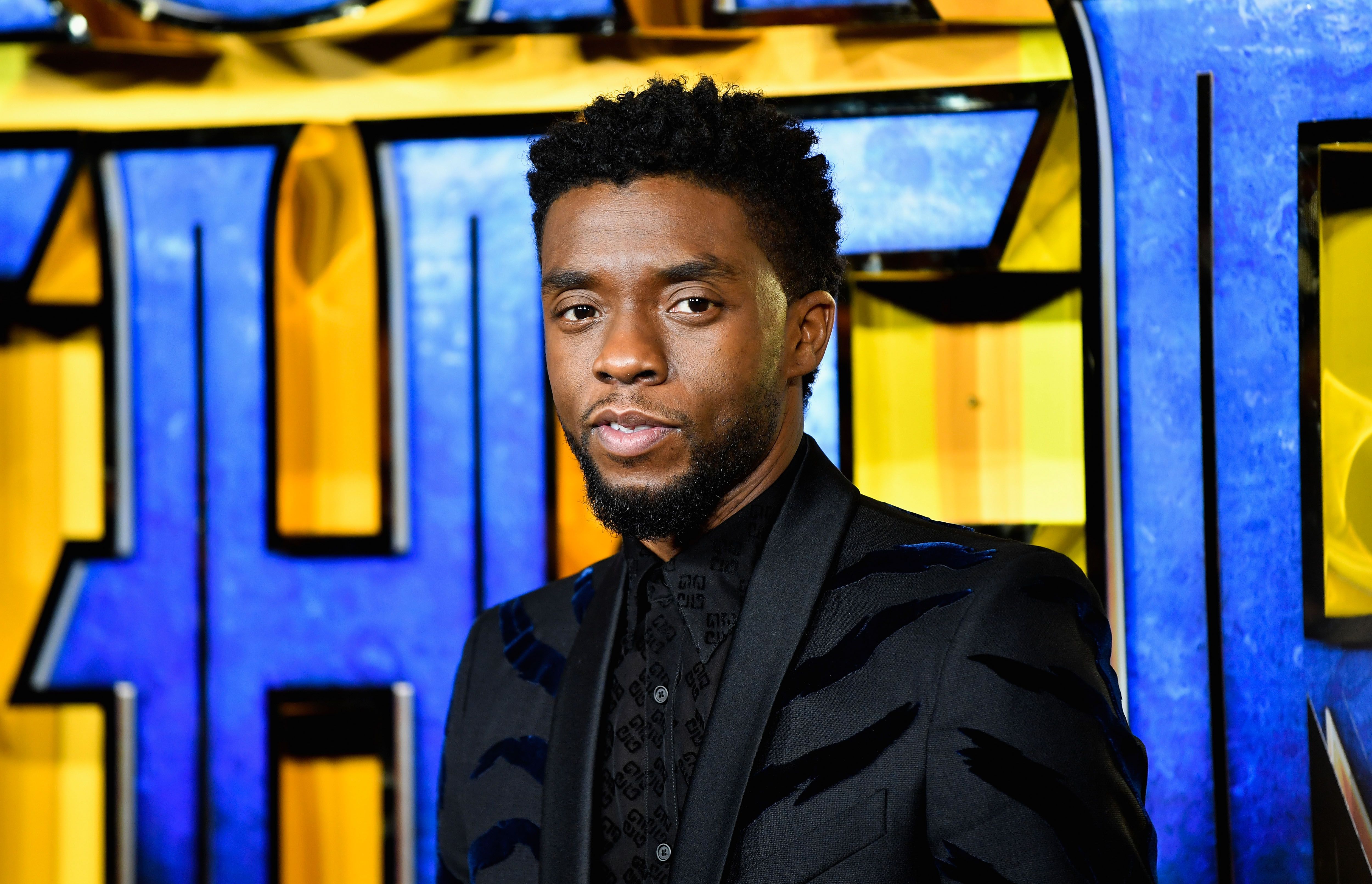 LONDON, ENGLAND - FEBRUARY 08:  Chadwick Boseman attends the European Premiere of Marvel Studios' "Black Panther" at the Eventim Apollo, Hammersmith on February 8, 2018 in London, England.  (Photo by Gareth Cattermole/Getty Images for Disney)