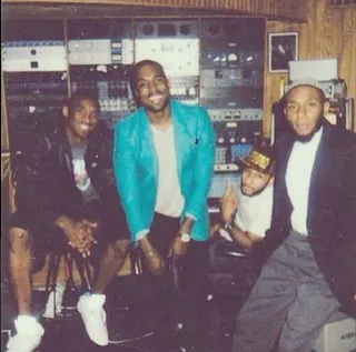 Swizz Beatz @therealswizzz - "Good times." This #TBT the Swizzy reminisced about the time he put work in on Kanye West's My Beautiful&nbsp;Dark Twisted Fantasy. Mos Def and baller Kobe Bryant also kicked it in the studio while Ye' created a masterpiece.&nbsp;(Photo: Instagram via Swizz Beatz)