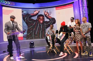 Boris' Turn - Boris Kodjoe jokes on Kevin. (Photo:&nbsp; Bennett Raglin/BET/Getty Images for BET)