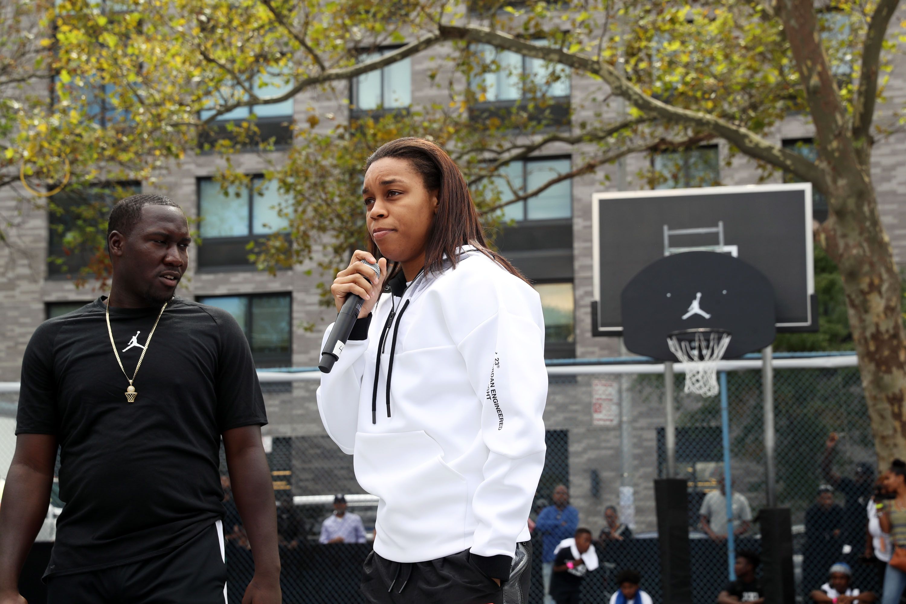 NEW YORK, NEW YORK - SEPTEMBER 07: WNBA player Asia Durr attends the Jordan Brand launch of the Air Jordan 34 in Harlem on September 07, 2019 in New York City. (Photo by Johnny Nunez/WireImage)