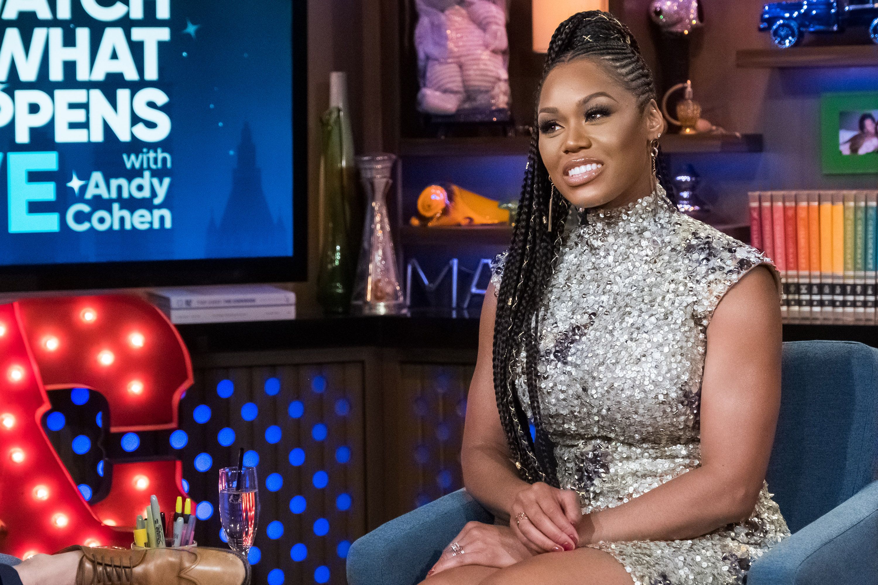 WATCH WHAT HAPPENS LIVE WITH ANDY COHEN -- Pictured: Monique Samuels -- (Photo by: Charles Sykes/Bravo/NBCU Photo Bank)