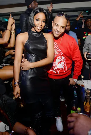 Birthday Girl! - T.I.&nbsp;helps&nbsp;Kelly Rowland&nbsp;celebrate her birthday at Compound Nightclub in Atlanta. (Photo: Prince Williams/FilmMagic)