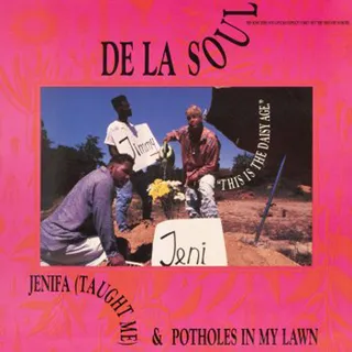 "Potholes in My Lawn" - De La Soul’s 1988 single “Potholes in My Lawn” is seemingly both a boast about the group’s own prowess as well as a complaint that other rappers were biting their style.&nbsp;(Photo: Courtesy of Tommy Boy Records)