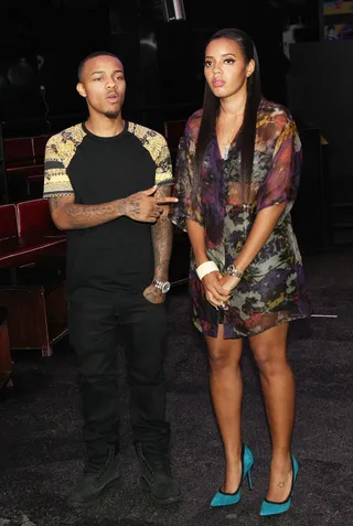 Fashion Talk - Hosts Bow Wow and Angela Simmons chat a bit with each other while on set. (Photo by Bennett Raglin/BET/Getty Images for BET)