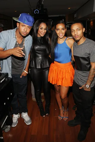 Young Jocks - DJ Babey Drew and DJ Traci Steele teach Angela Simmons and Bow Wow how to be disc jockeys on 106. (Photo: Bennett Raglin/BET/Getty Images for BET)