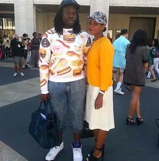 Nigel Isaiah - The fashion blogger makes a tasty statement in a fast food-themed sweatshirt by Rook (available at Urban Outfitters). Talk about a look that’s good enough to eat!  (Photo: Nigel Isaiah via Instagram)