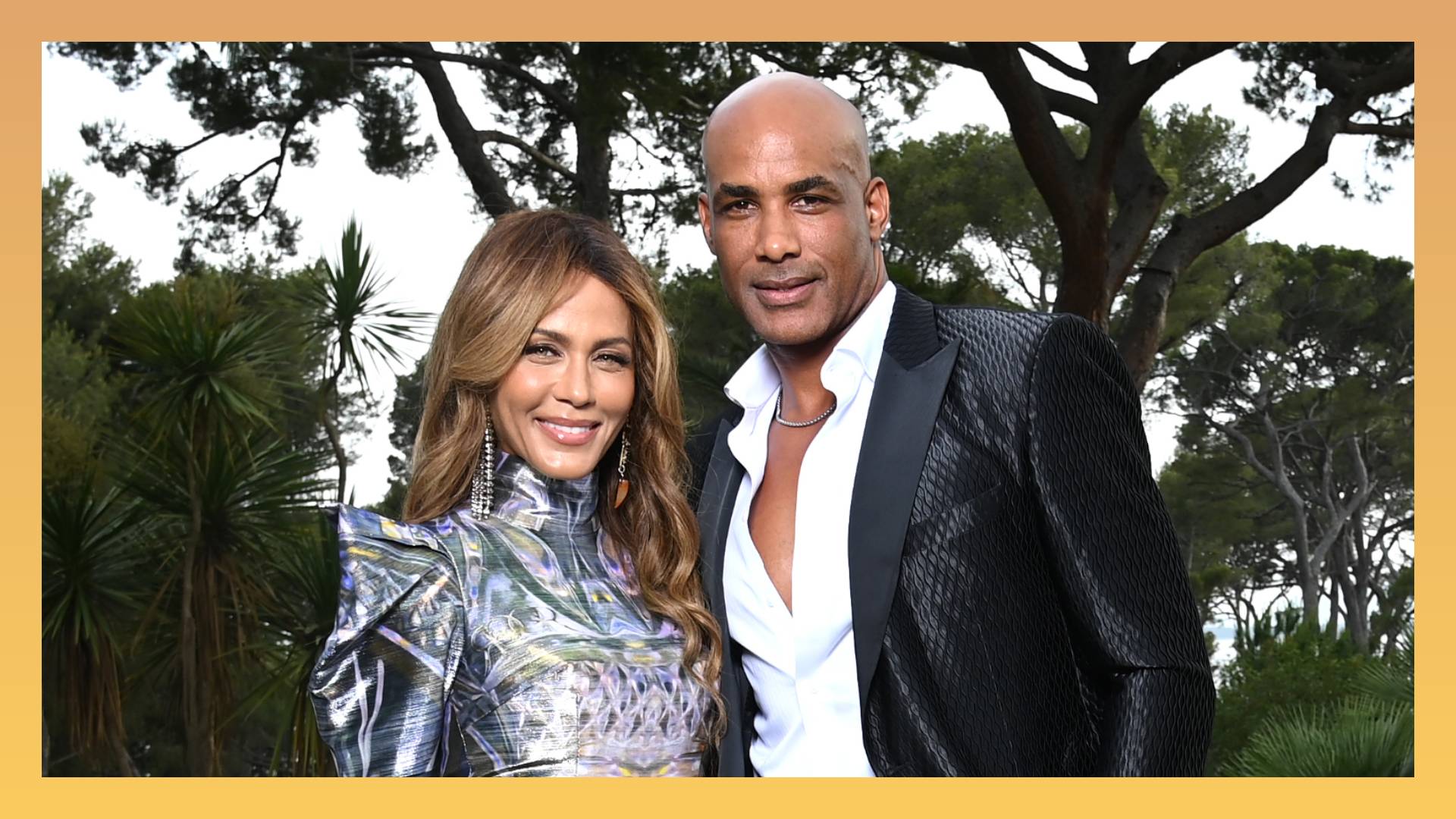 Nicole Ari Parker and Boris Kodjoe pose during the amfAR Cannes Gala 2022 at Hotel du Cap-Eden-Roc on May 26, 2022 in Cap d'Antibes, France. 