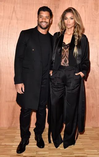 All-Black Everything - Russell Wilson and Ciara made a strong appearance at the Givenchy show during Paris Fashion Week.(Photo: Pascal Le Segretain/Getty Images)