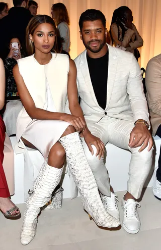 Taking It All In - Ciara and Russell Wilson were inseparable at the Lanvin show during Paris Fashion Week.(Photo: Pascal Le Segretain/Getty Images)