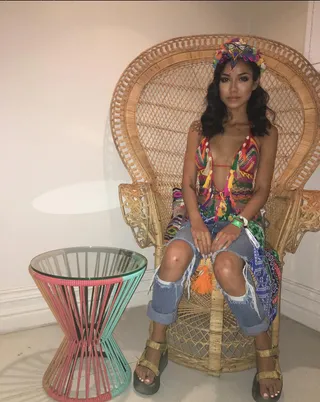 Coachella Ready - Jhené Aiko gave us major Coachella FOMO with her knitted one-piece.&nbsp;(Photo: Jhene Aiko via Instagram)