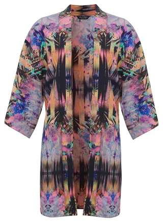 Miss Selfridge - Bring on the drama with this digital-print kimono.&nbsp;The psychedelic colors are a trip!  (Photo: Miss Selfridge)
