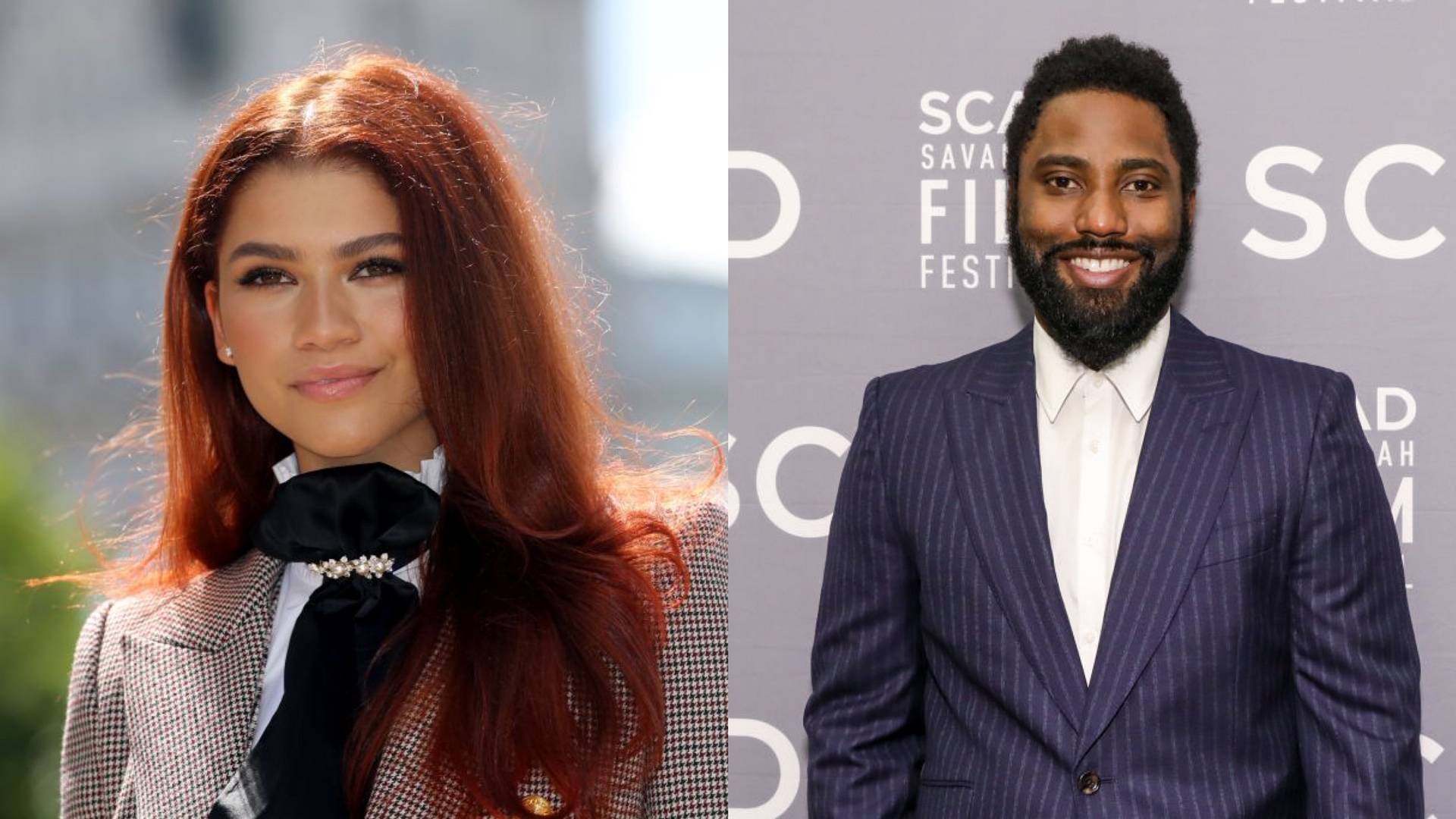 Zendaya and John David Washington on BET Buzz 2020.