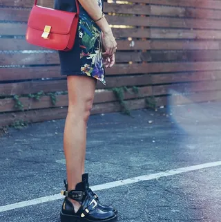 Ashley Madekwe @smashleybell - The actress/fashion blogger knows style! Look at this candy-apple red confection by Céline.  (Photo: Ashley Madekwe via Instagram)