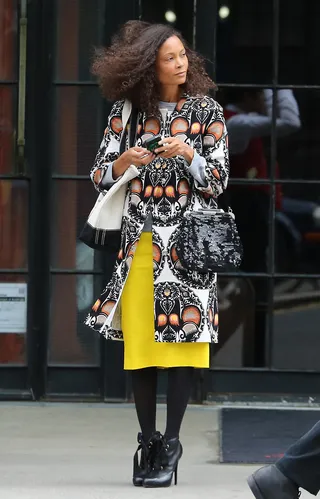 Candid Thandie - Thandie Newton&nbsp;is picture perfect even in a casual moment outside the Bowery Hotel in NYC.(Photo: PacificCoastNews)