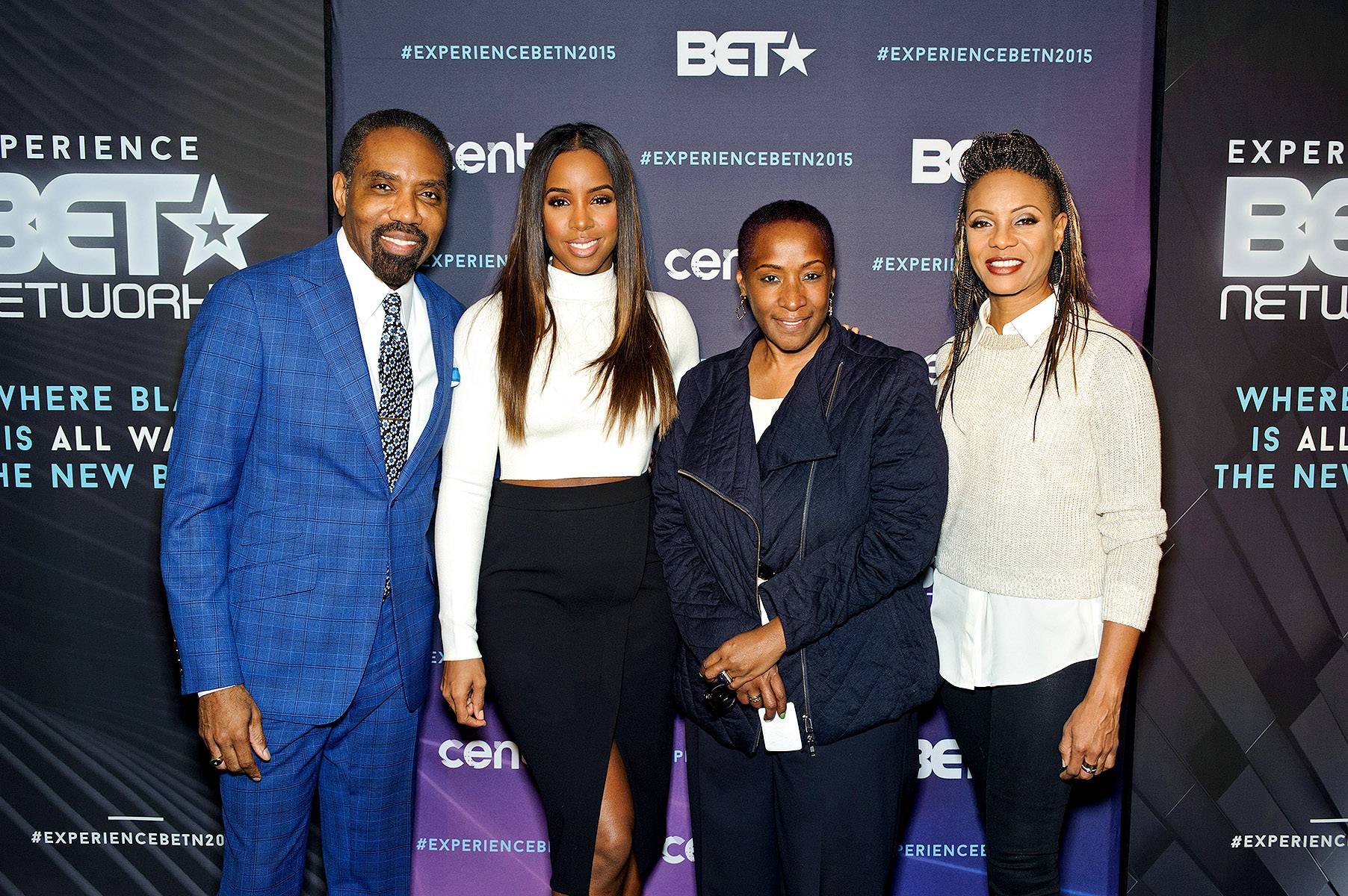 President of Broadcast Media Sale, Louis Carr, Kelly Rowland, MC Lyte at BET's Upfront Presentation in Chicago