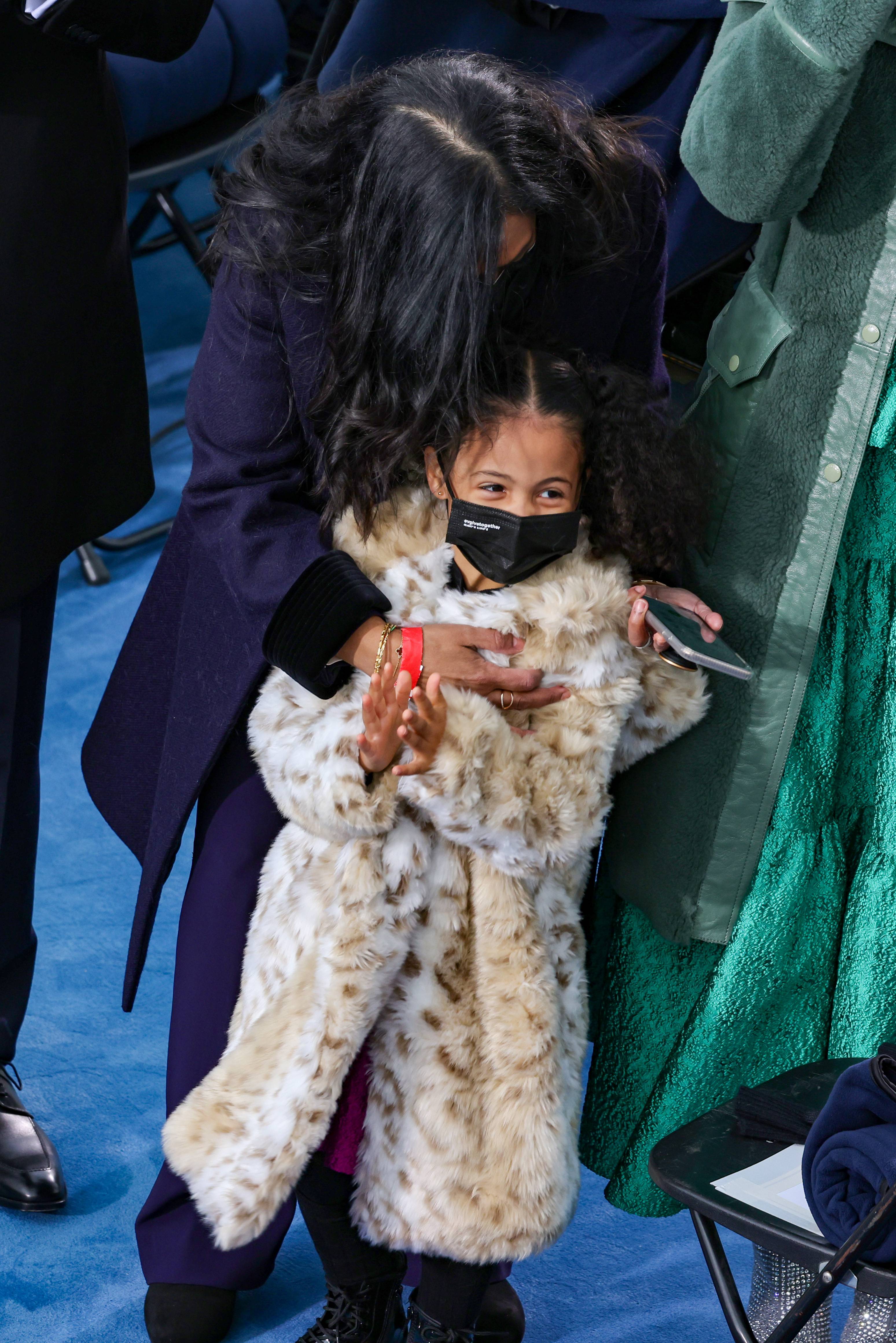 WASHINGTON, DC - JANUARY 20: Family members of Vice President-elect Kamala Harris attend the inauguration of U.S. President-elect Joe Biden on the West Front of the U.S. Capitol on January 20, 2021 in Washington, DC.  During today's inauguration ceremony Joe Biden becomes the 46th president of the United States. (Photo by Tasos Katopodis/Getty Images)