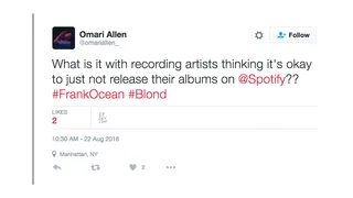 The pressing feeling of not having Apple Music. - (Photo: Omari Allen via Twitter)&nbsp;