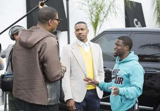 EJ Johnson Gives the Mitches the Power - EJ Johnson lets Kevin know that he wants to give him a $30 million deal with the Dodgers.(Photo: Dale Berman/BET)