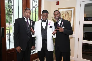 Best Men&nbsp; - The husband-to-be stops to pose with his best men before he gets hitched.(Photo: Cornell Wheeler)