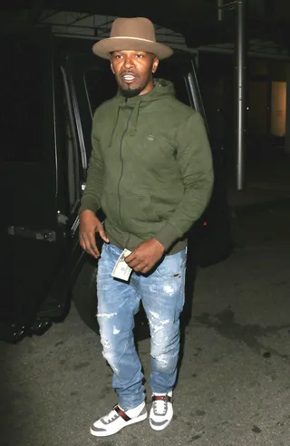 So Haute - Jamie Foxx hit up Haute Living's Pre-Oscars Dinner at Mastro's Steakhouse in Beverly Hills.(Photo: MHD, PacificCoastNews)