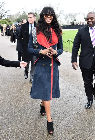 Fashion Icon - Naomi Campbell continues her journey to agelessness as she attended the Burberry Womenswear February 2016 Show in London.(Photo: Gareth Cattermole/Getty Images for Burberry)