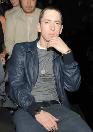 2. Eminem - Considering what we've seen Em do to blow-up dolls of his ex-wife on stage, we're afraid for Nicki's safety on this one.(Photo: Larry Busacca/Getty Images For The Recording Academy)