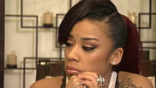 Taking the Higher Road - Keyshia listens as Neffe speaks.  (Photo: BET)