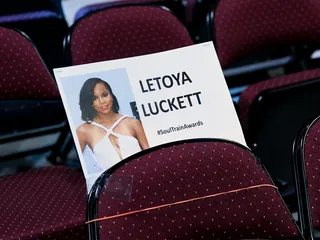Lucky Lady - We wonder who's going to be the lucky soul to get the seat next to the lovely Letoya Luckett.&nbsp; (Photo: Ethan Miller/Getty Images for BET)