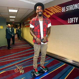 Calm Before the Storm - This was&nbsp;J.R. Smith&nbsp;before the&nbsp;Cleveland&nbsp;Cavaliers&nbsp;lost Game 4. We don't think he was as happy afterwards.(Photo: NBA via Instagram)