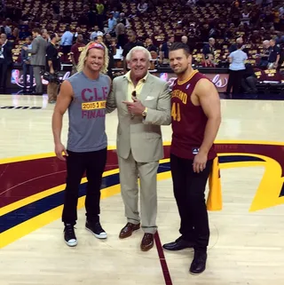 Wooo! - WWE Hall of Famer&nbsp;Ric Flair&nbsp;definitely got&nbsp;Cleveland's&nbsp;crowd turnt for Game 4!(Photo: NBA via Instagram)