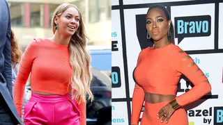 Beyoncé&nbsp;and&nbsp;Kenya Moore - Cushnie Et Ochs&nbsp;got both these stars caught out here in the same cutout crop top. The way Bey mixed the tangerine top with fuschia shorts and heels was genius though. (Photos from Left: Splash News, Charles Sykes/Bravo/NBCU Photo Bank via Getty Images)
