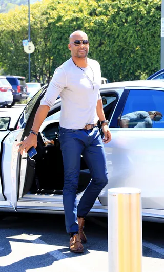 California Livin' - Boris Kodjoe arrives on the set of Extra! at Universal Studios in Hollywood.&nbsp;(Photo: Cathy Gibson, PacificCoastNews)