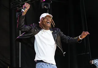 Wiz Kid - Wiz Khalifa looks ecstatic to perform at Hot 97's Summer Jam on Sunday.  (Photo: WENN.com)