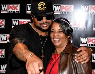 Crown - And he definitely knows who's royalty at WPGC. The-Dream&nbsp;stopped for snapshot with&nbsp;Dr. Justine Love&nbsp;during soundcheck.&nbsp;(Photo: Travis Riddick)