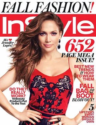 Jennifer Lopez on InStyle - J.Lo looks amazing on the September cover of InStyle magazine in a Givenchy by Riccardo Tisci top and skirt. The 43-year-old singer-actress dishes on everything from her career to being a parent to her hot romance with Casper Smart.  (Photo: InStyle Magazine)