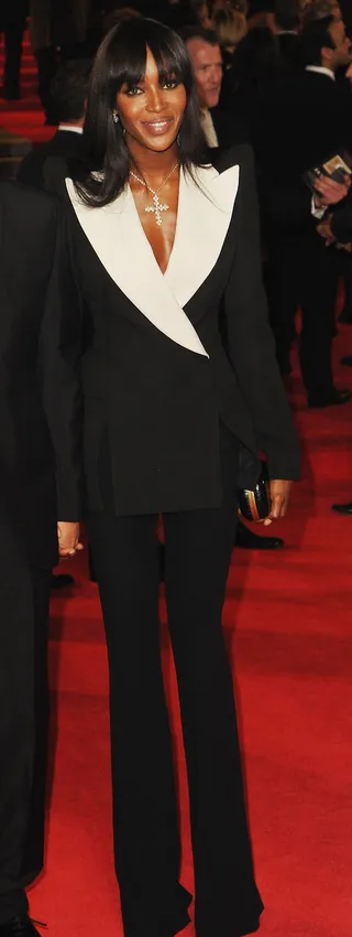 Naomi Campbell - The supermodel wowed in this Alexander McQueen suit for the Skyfall&nbsp; premiere in London.&nbsp; (Photo: Eamonn McCormack/Getty Images)