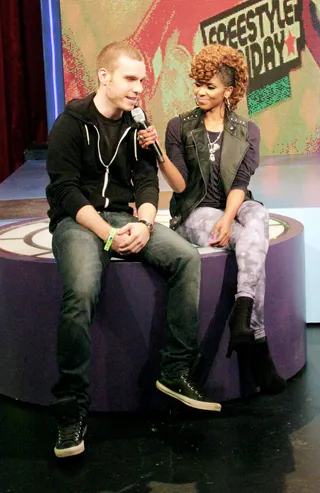 Congrats - Alicia Keys visits 106 &amp; Park(Photo: Randy Smith/BET)