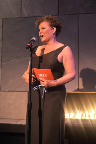 The Hostess - Debra Lee welcomes guests to the dinner.&nbsp;(Photo: Kris Connor/BET/Getty Images for BET)