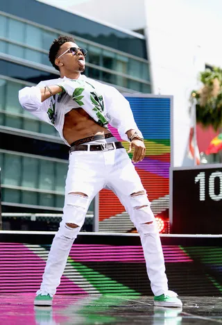 Marz Takes the Crowd to a New Level - Marz gives his performance everything he's got. The crowd seemed to be fully engaged as he led the people in the ultimate turn up session.&nbsp;(Photo: Matt Winkelmeyer/Getty Images for BET)